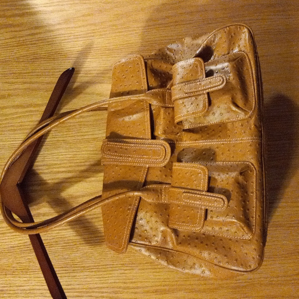 Womens barr & Barr handbag genuine leather purse lge 16 across 11 long nwot tan